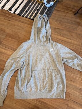 Nike Light Gray Hoodie with White Logo